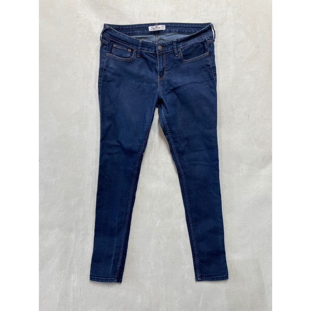 Hollister Women 11R Skinny Jeans Dark Wash Blue Low Rise Stretch Denim 30x31